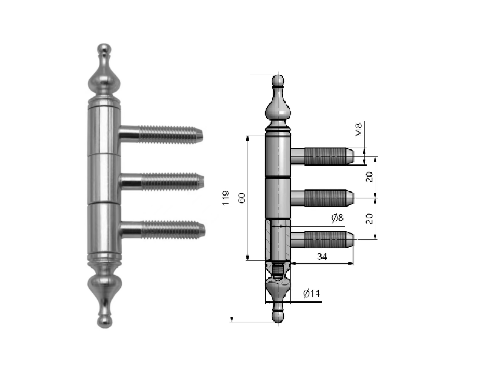 hinge 14*60 M8