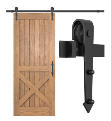 Arrow shape sliding door system for wooden door-JHC2005